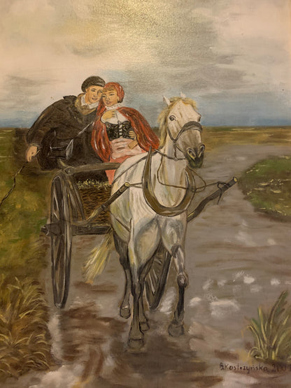 Obraz, olej na płótnie, B. Kostrzyńska