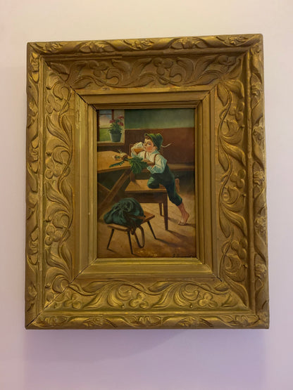 Painting "Wiesio", oil on canvas, late 19th century