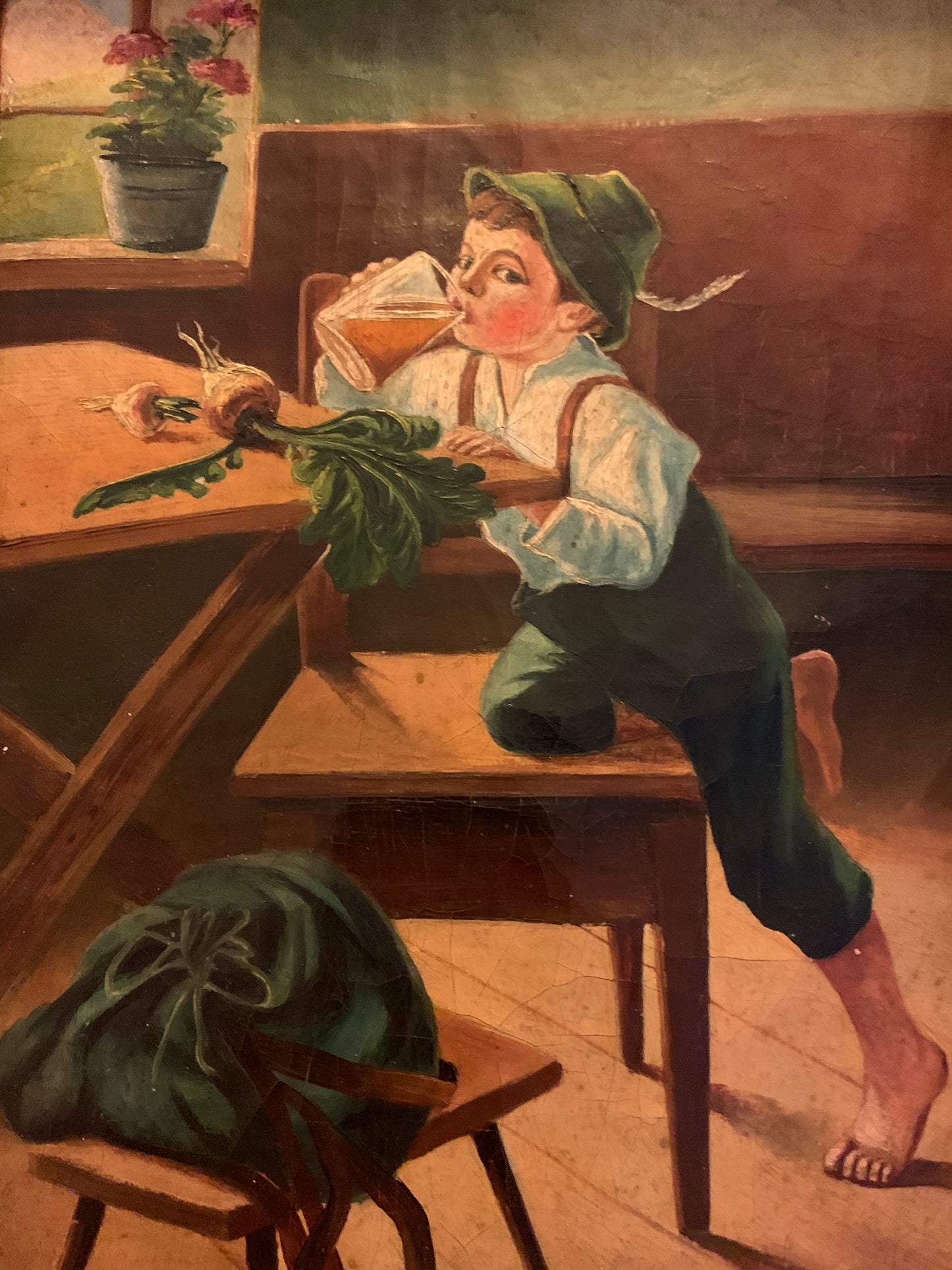 Painting "Wiesio", oil on canvas, late 19th century
