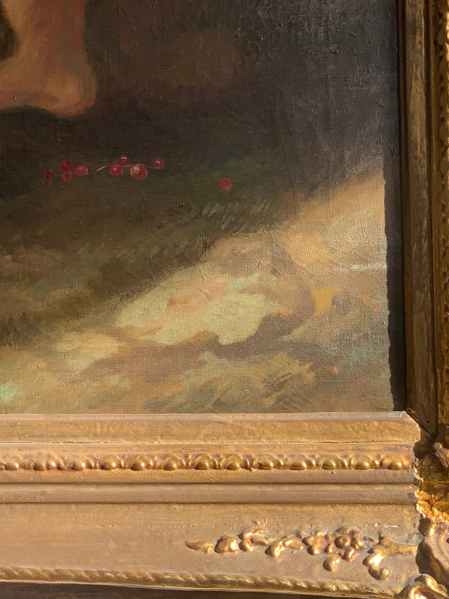 Obraz zabytkowy, kopia Rubensa "Girlandy owoców" XIX w., Niemcy