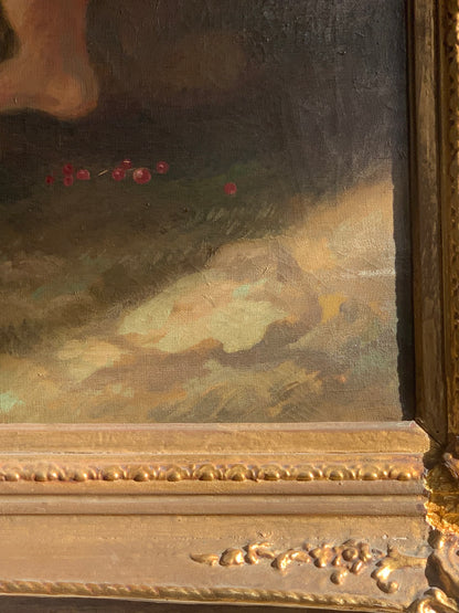 Obraz zabytkowy, kopia Rubensa "Girlandy owoców" XIX w., Niemcy