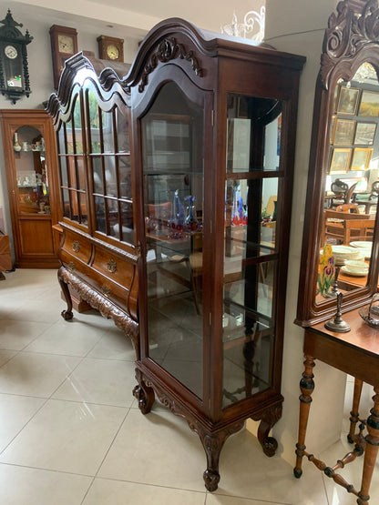 Stylowa witryna oszklona z lustrem