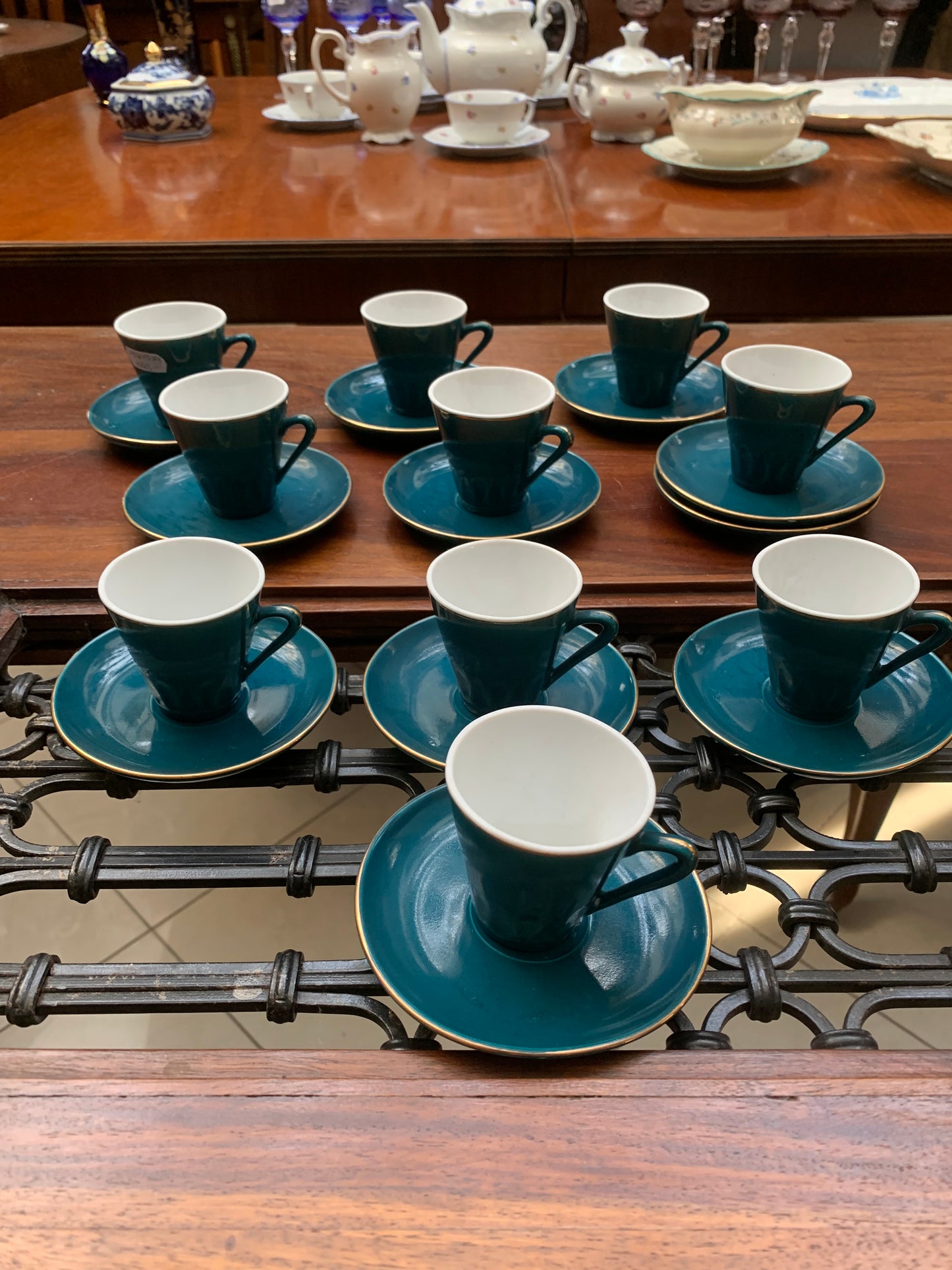 Porcelain mocha cups, 10 pieces, with saucers
