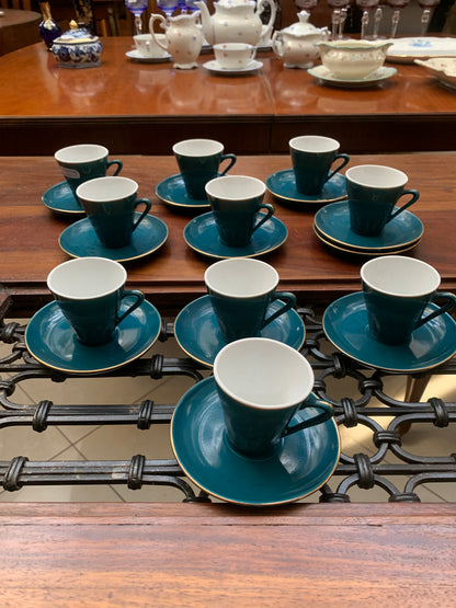 Porcelain mocha cups, 10 pieces, with saucers