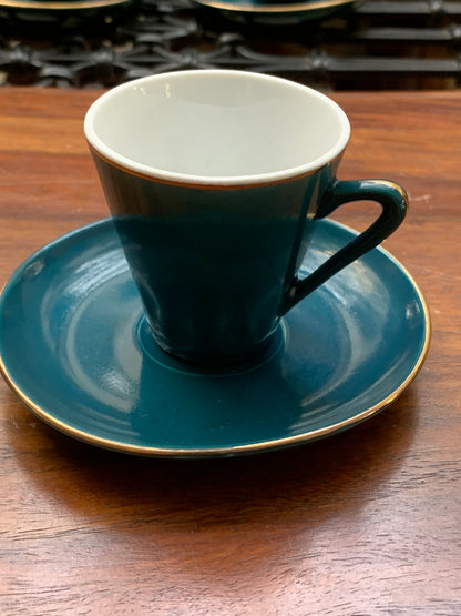 Porcelain mocha cups, 10 pieces, with saucers