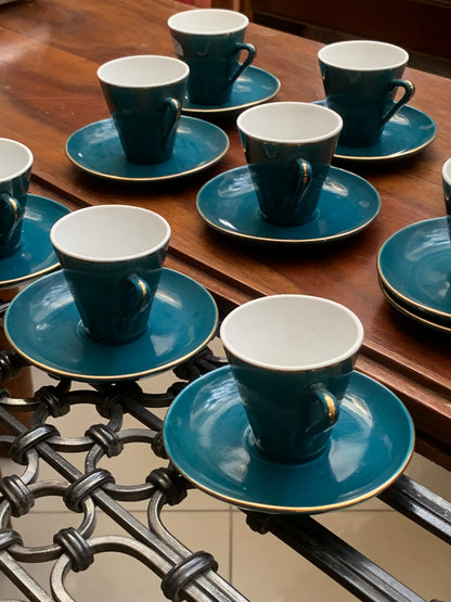 Porcelain mocha cups, 10 pieces, with saucers