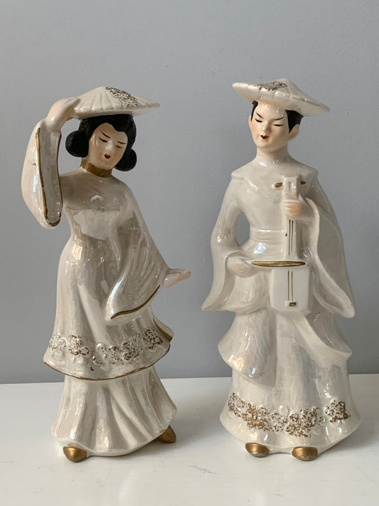 Figurki porcelanowe, szkliwione, Japonia