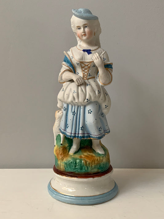 Figurka porcelanowa dama w kapeluszu, Francja