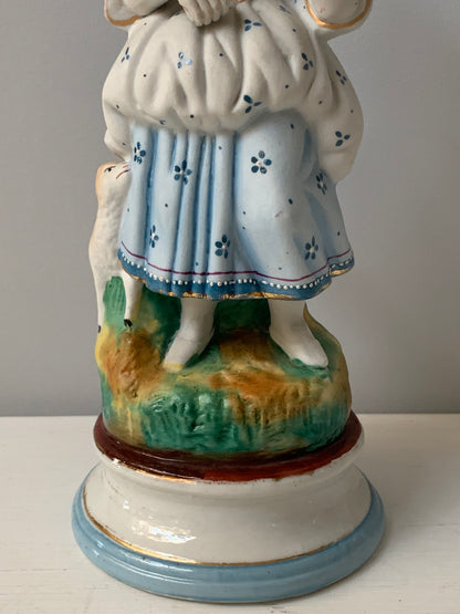 Figurka porcelanowa dama w kapeluszu, Francja