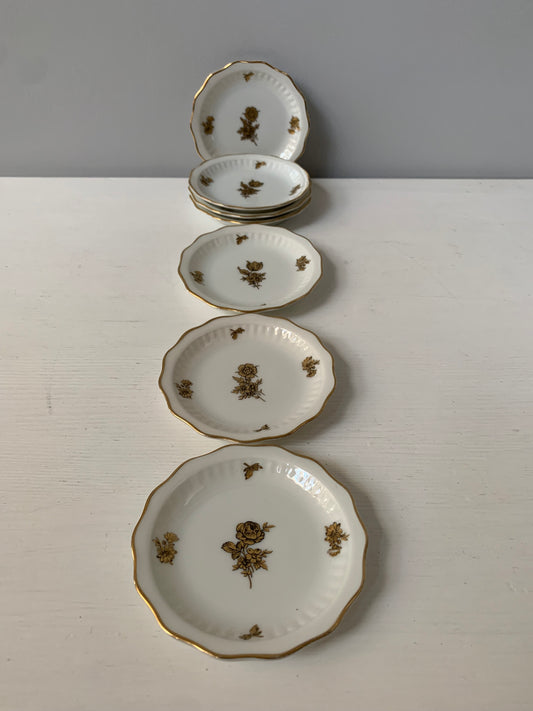 Talerzyki, zestaw 7 sztuk, Bohemia, Czechosłowacja