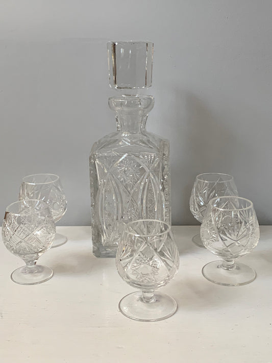 Karafka kryształowa z korkiem