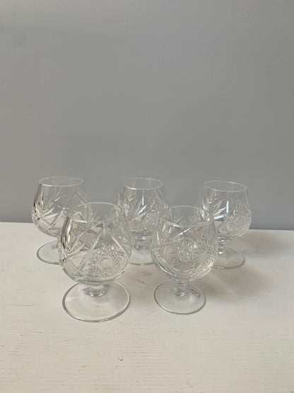 Kieliszki kryształowe do koniaku - komplet 5 szt.