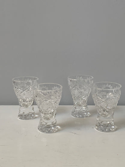 Crystal vodka glasses, set of 4.