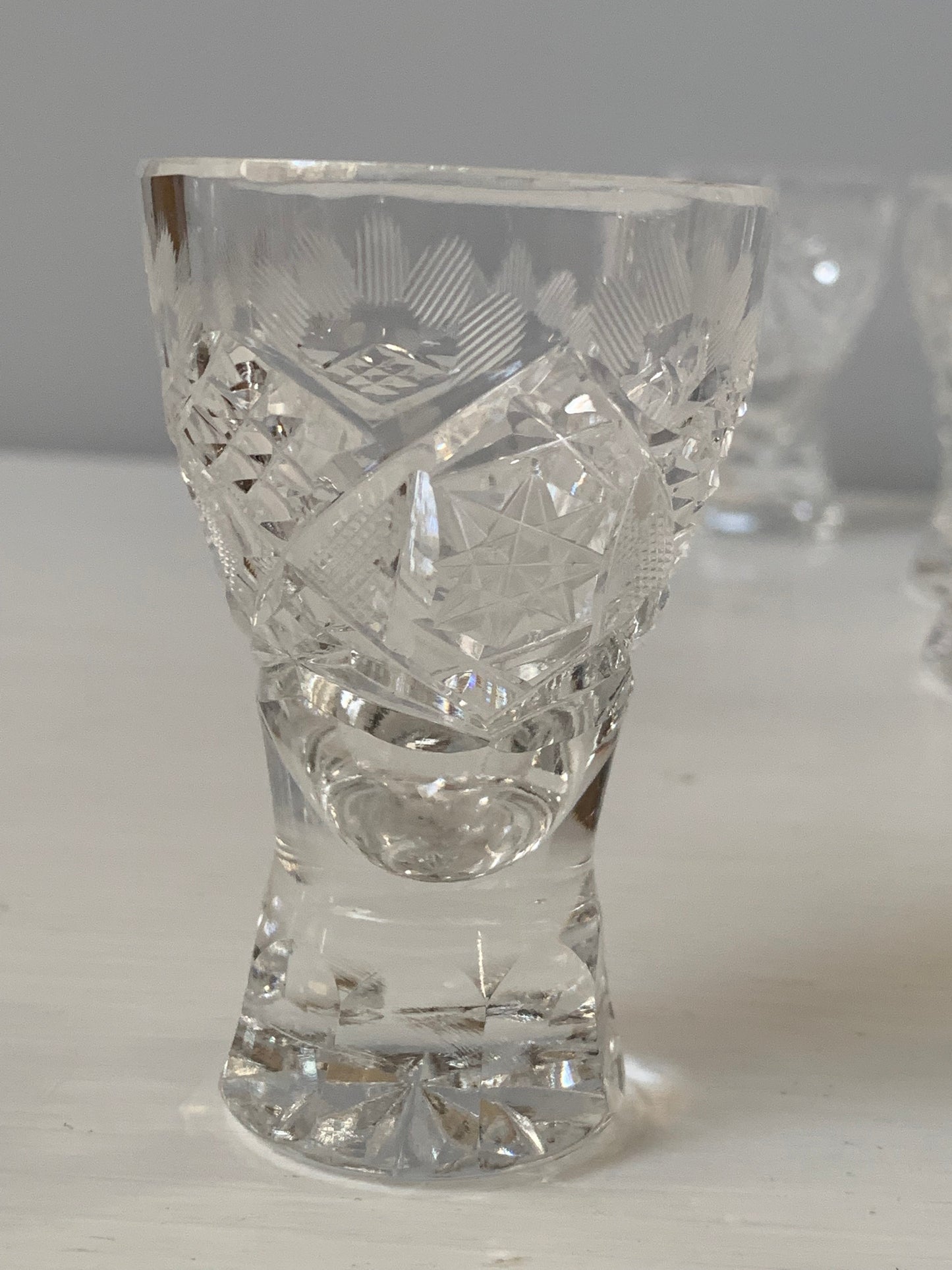 Crystal vodka glasses, set of 4.