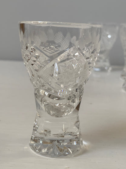 Crystal vodka glasses, set of 4.