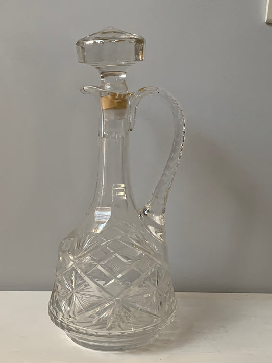 Karafka kryształowa z uchwytem i korkiem