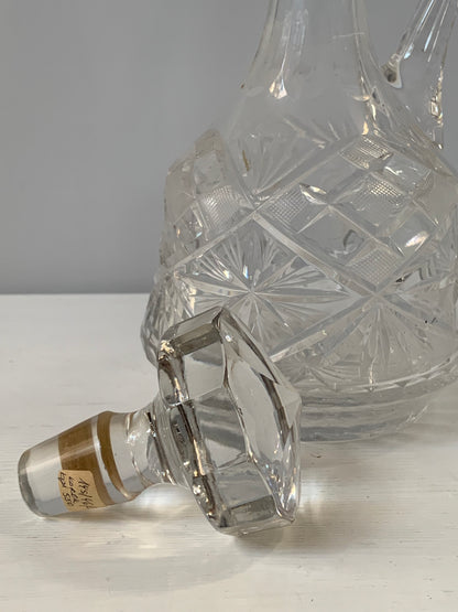 Karafka kryształowa z uchwytem i korkiem