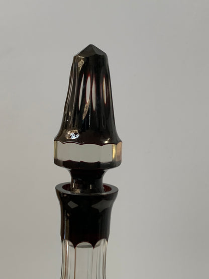 Karafka kryształowa w kolorze burgundu