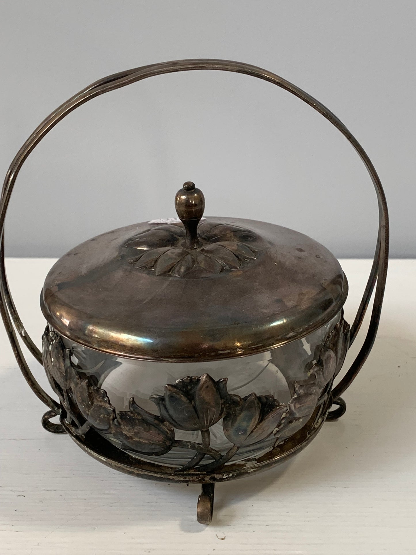 Cukiernica HEFRA Resovia z pokrywką posrebrzana