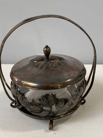 Cukiernica HEFRA Resovia z pokrywką posrebrzana