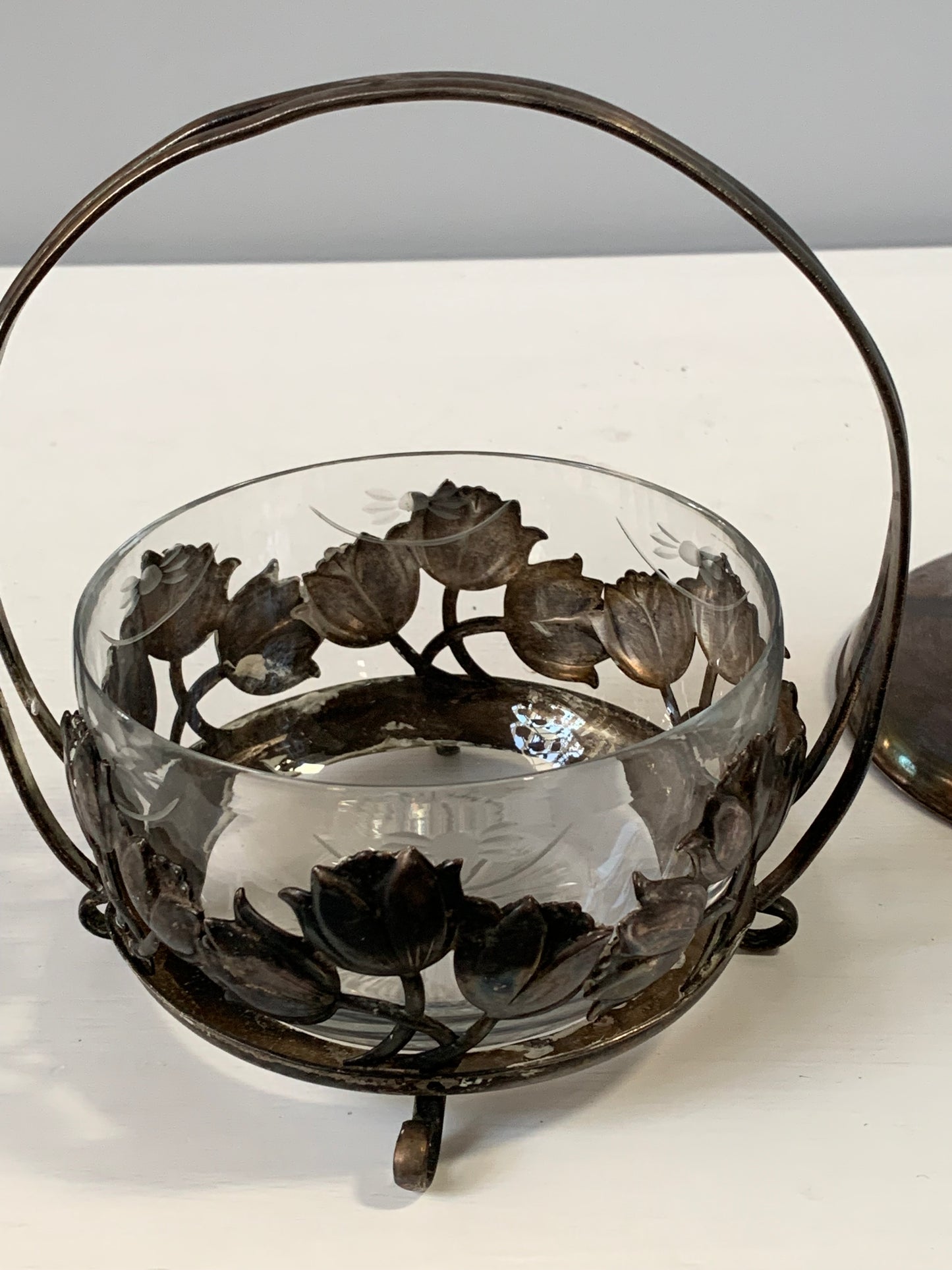 Cukiernica HEFRA Resovia z pokrywką posrebrzana