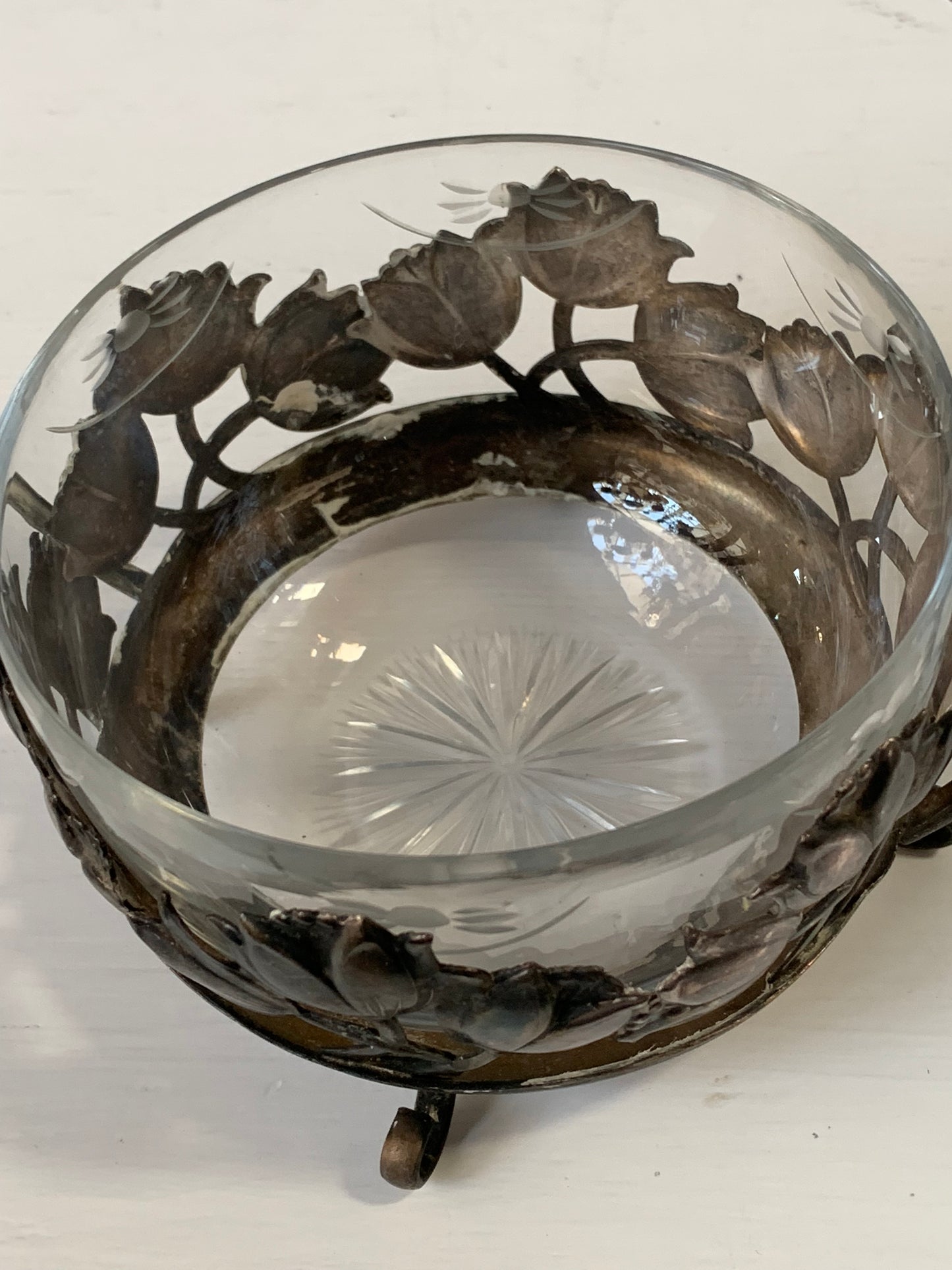 Cukiernica HEFRA Resovia z pokrywką posrebrzana