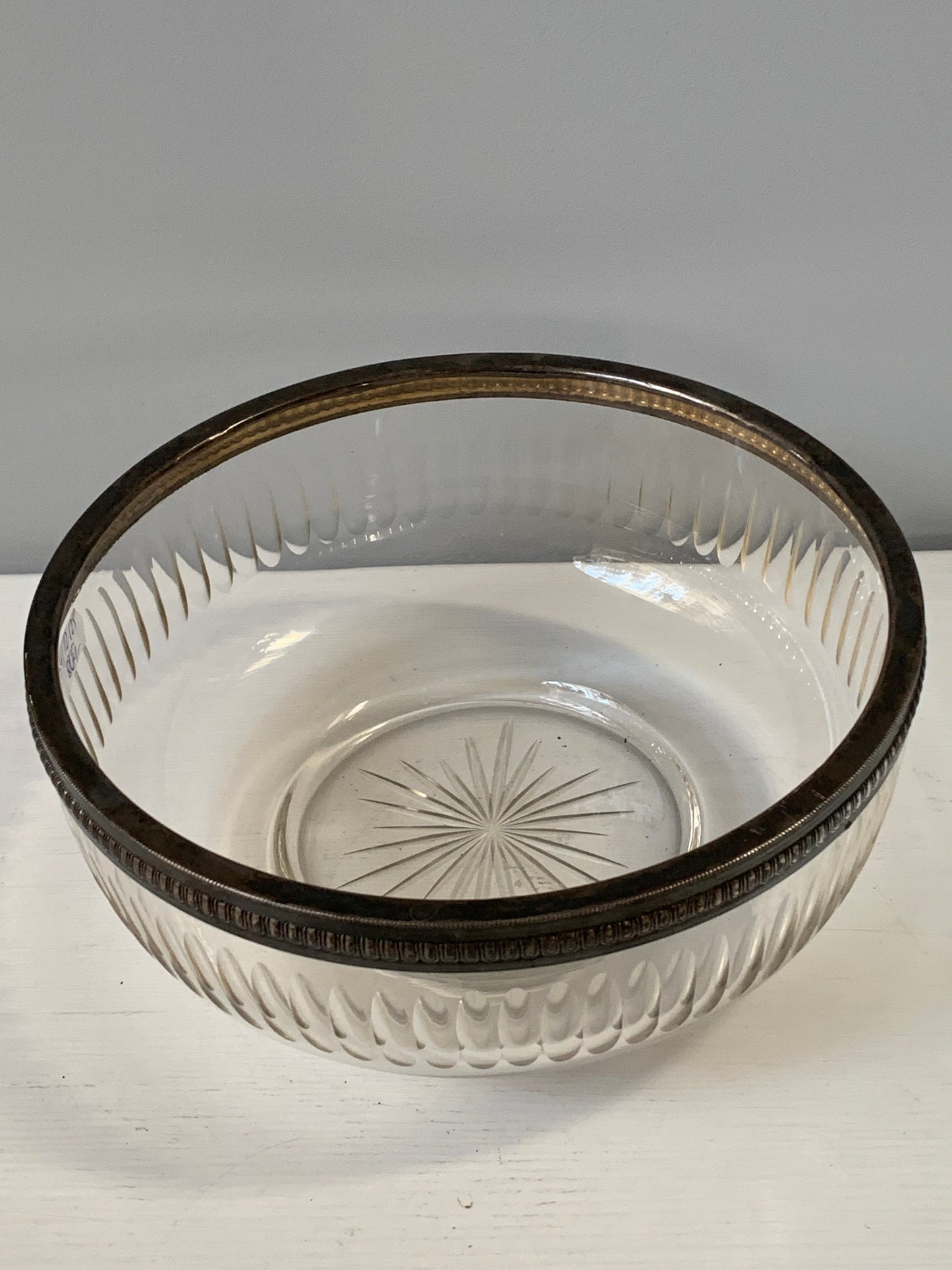 Misa kryształowa zabytkowa, obręcz srebro