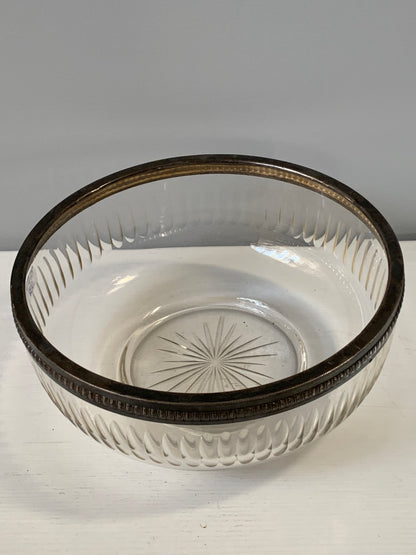 Misa kryształowa zabytkowa, obręcz srebro