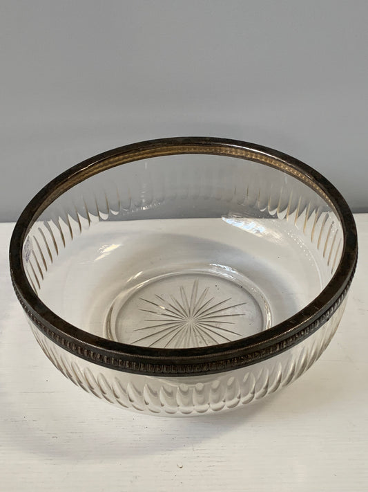 Misa kryształowa zabytkowa, obręcz srebro