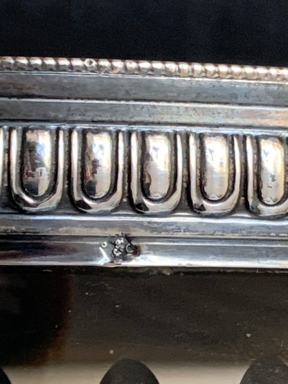 Misa kryształowa zabytkowa, obręcz srebro