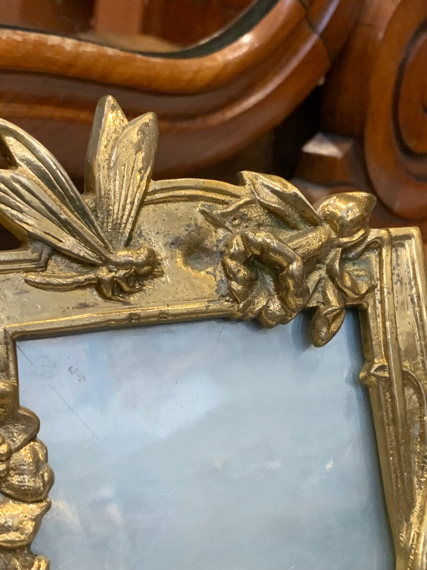 Ramka secesyjna na zdjęcia, mosiądz, 1900 r.