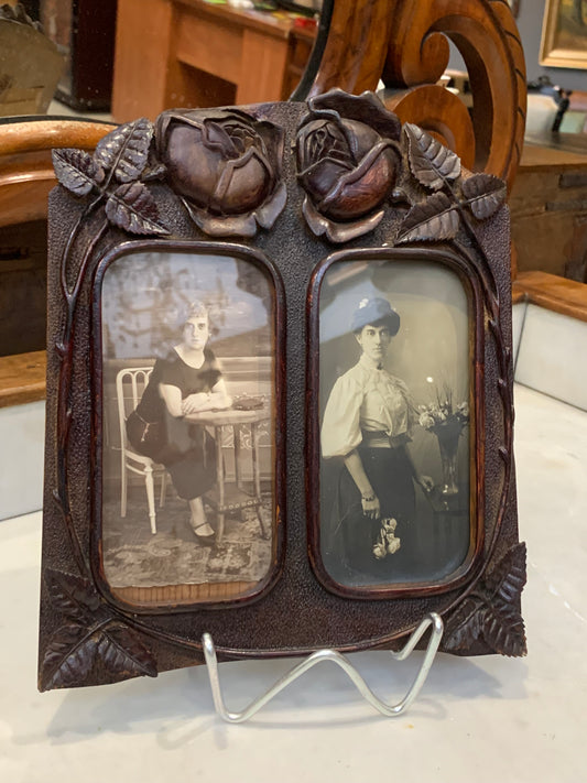 Ramka drewniana na 2 zdjęcia, secesja