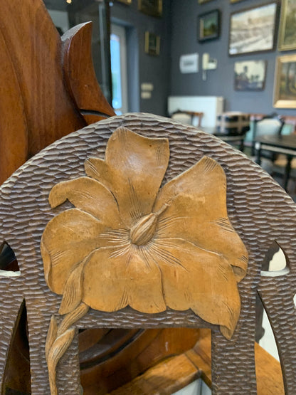 Ramka drewniana, secesja, rzeźbiona, rękodzieło