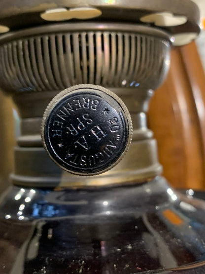 19th/20th century column oil lamp by HA Brenner 
