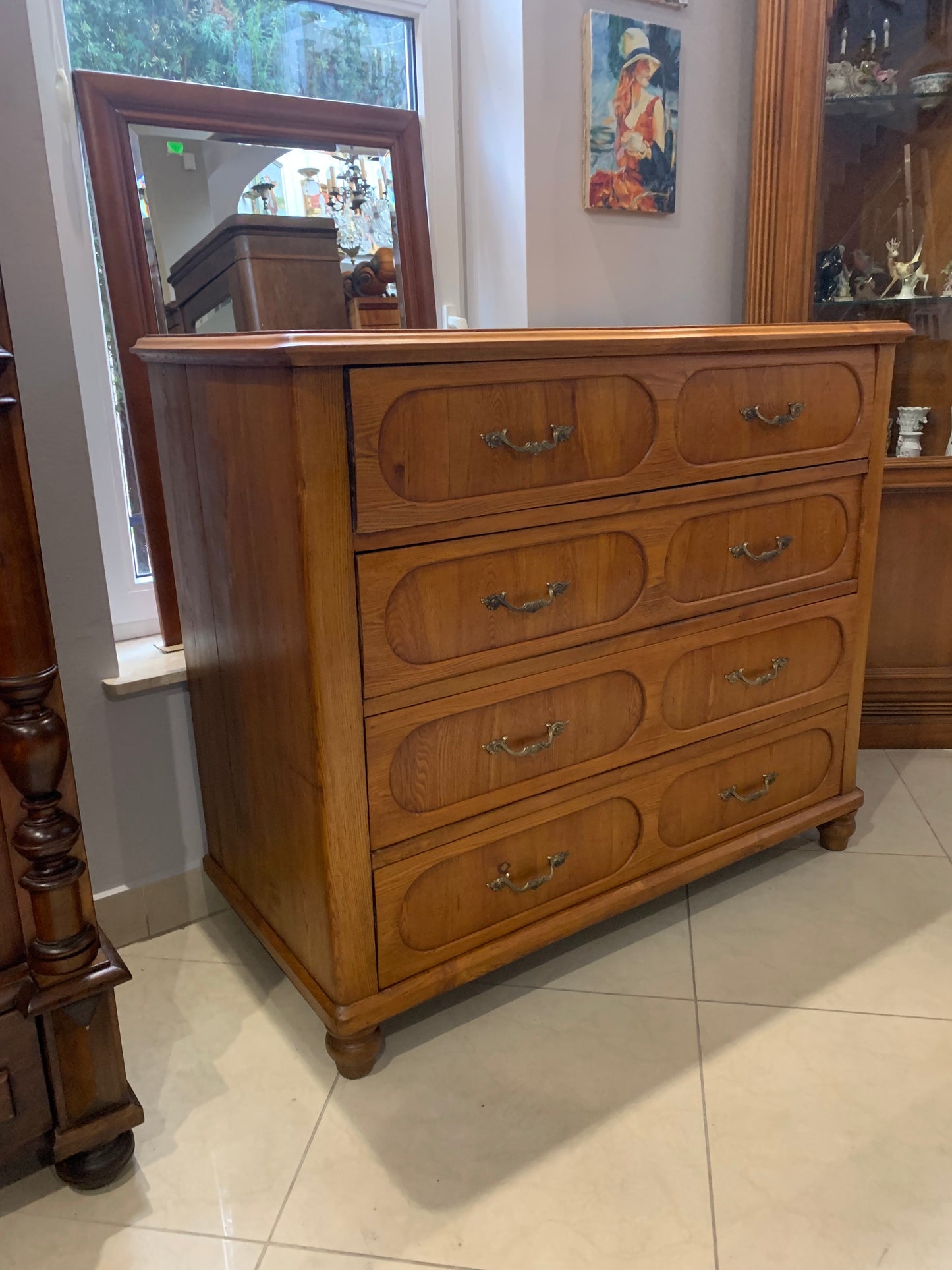 Komoda lite drewno z szufladami