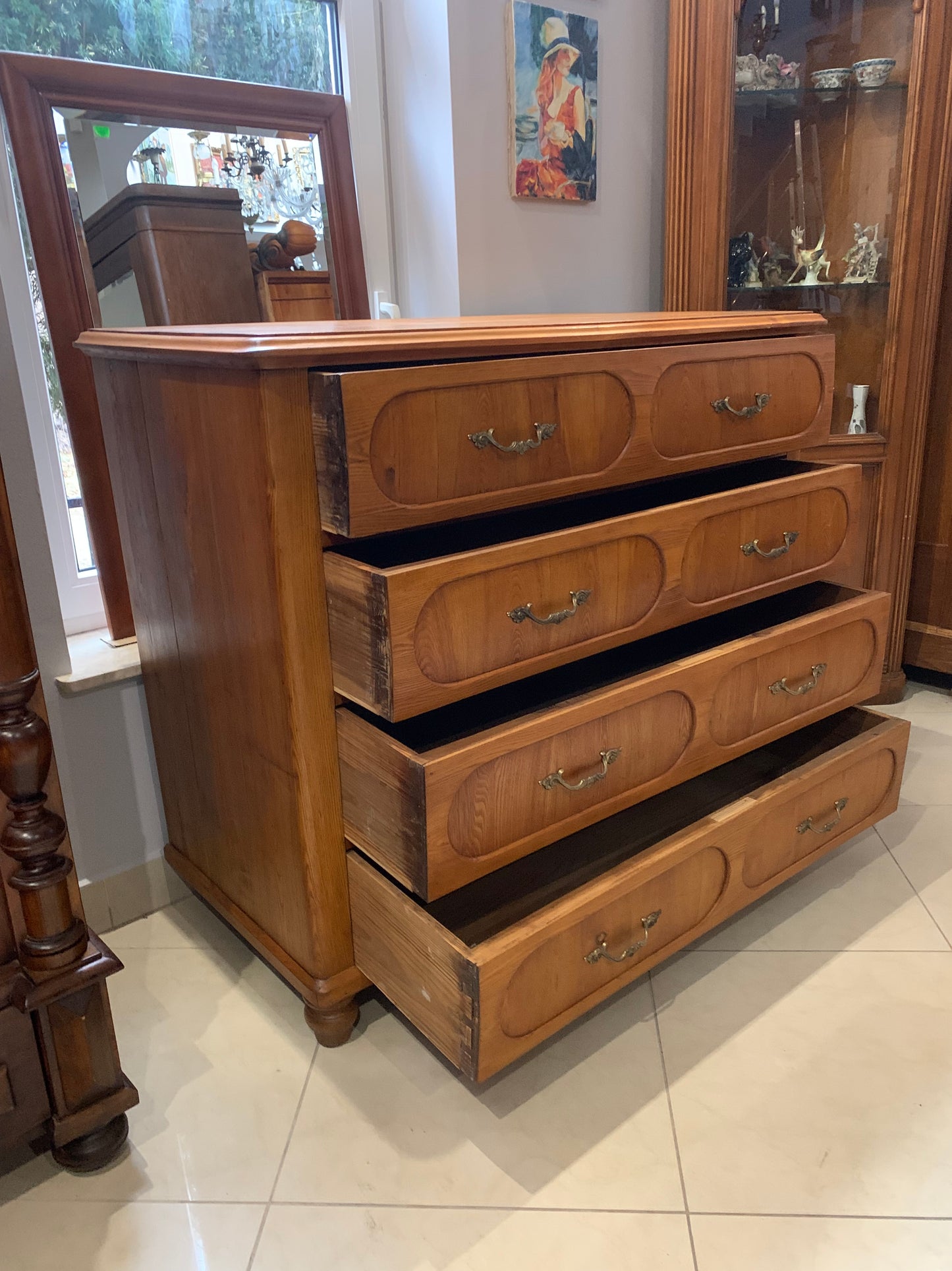 Komoda lite drewno z szufladami