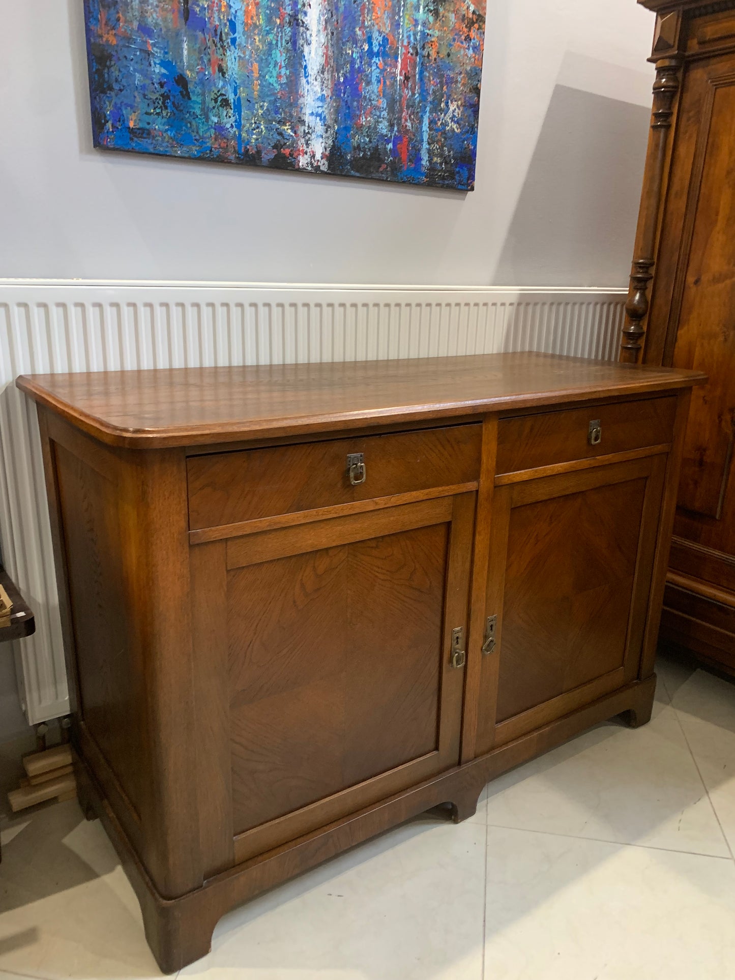 Komoda  dębowa "szachownica"