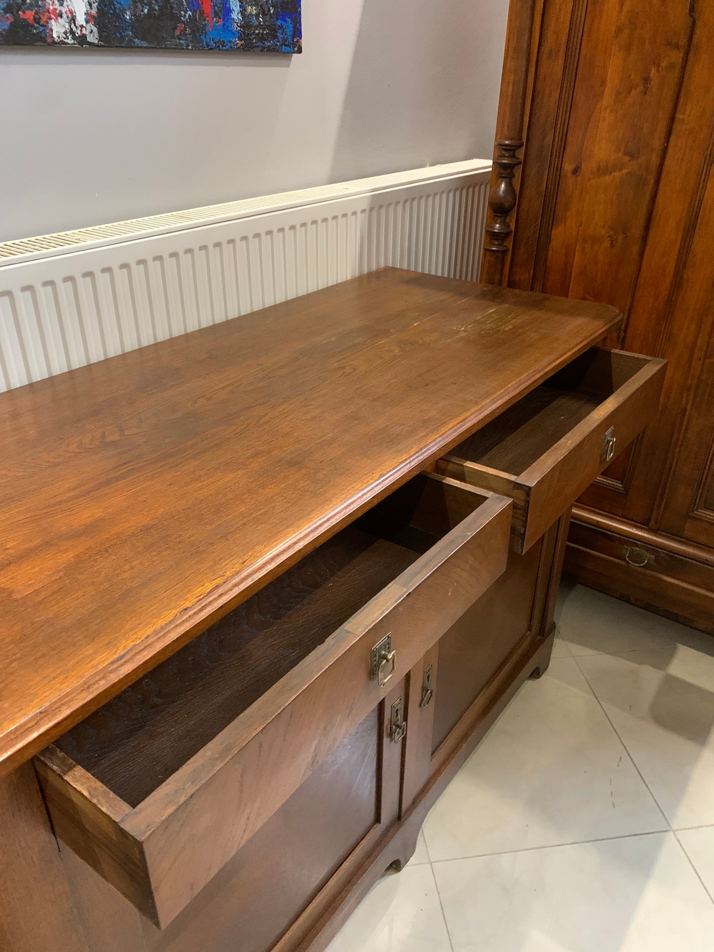 Komoda  dębowa "szachownica"