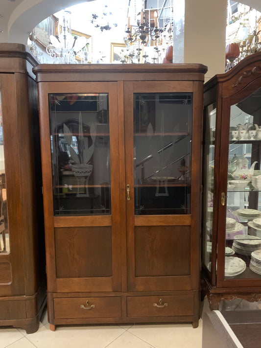 Witryna/biblioteka  secesyjna dębowa