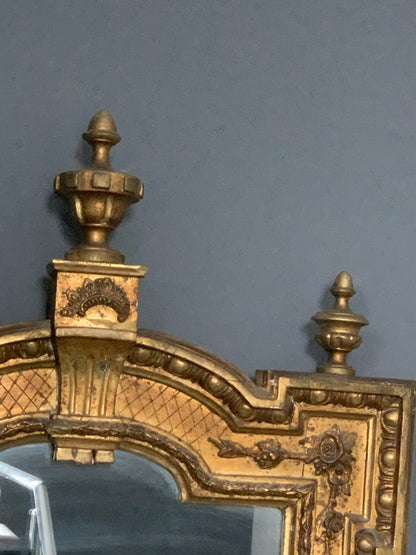 Lustro Ludwik XVI, neoklasycyzm Francja, rzeźbiona rama, złocenia k. XVIII w.