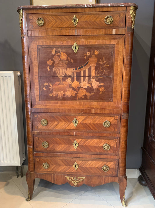 Sekretarzyk antyczny XIX w, intarsja