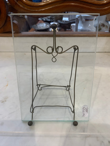 Ramka secesja, szybka fazowana, stojak druciany, lata 20-te XX wieku