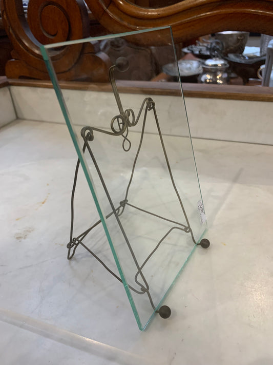 Ramka secesja, szybka fazowana, stojak druciany, lata 20-te XX wieku