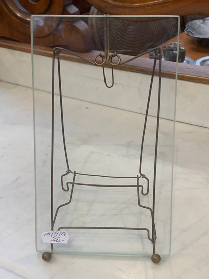 Ramka secesja, szybka fazowana, stojak druciany, lata 20-te XX wieku