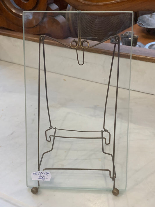 Ramka secesja, szybka fazowana, stojak druciany, lata 20-te XX wieku