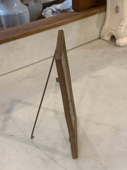 Ramka mała z mosiądzu, z szybką