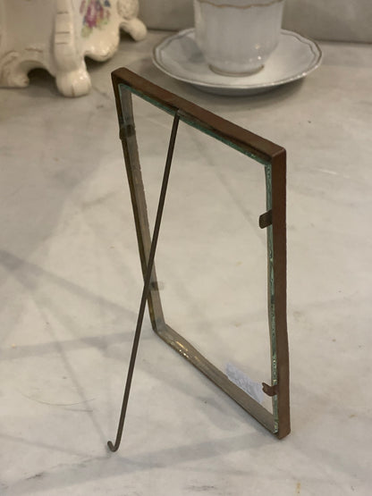 Ramka mała z mosiądzu, z szybką