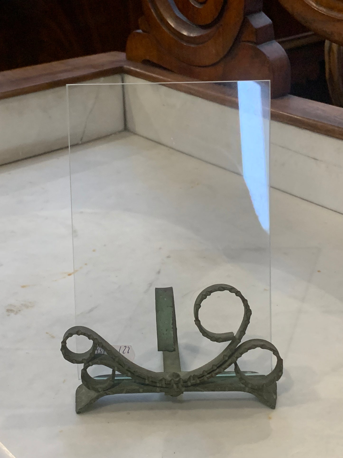Art Nouveau frame, metal, with glass