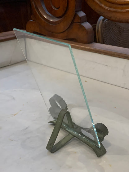 Art Nouveau frame, metal, with glass
