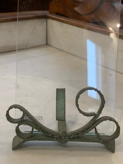 Art Nouveau frame, metal, with glass